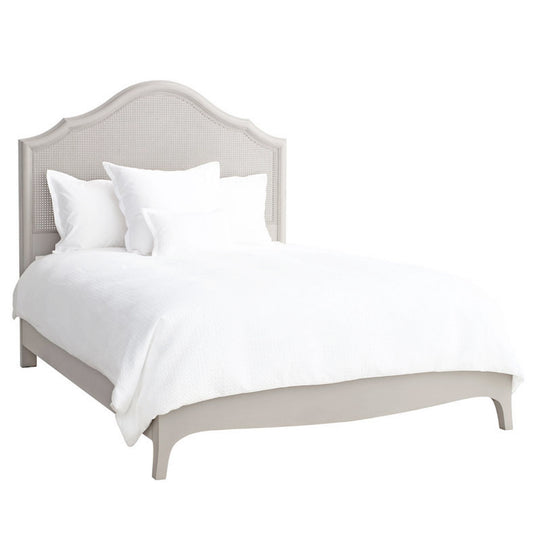 Sev Off White Bed with Rattan Headboard