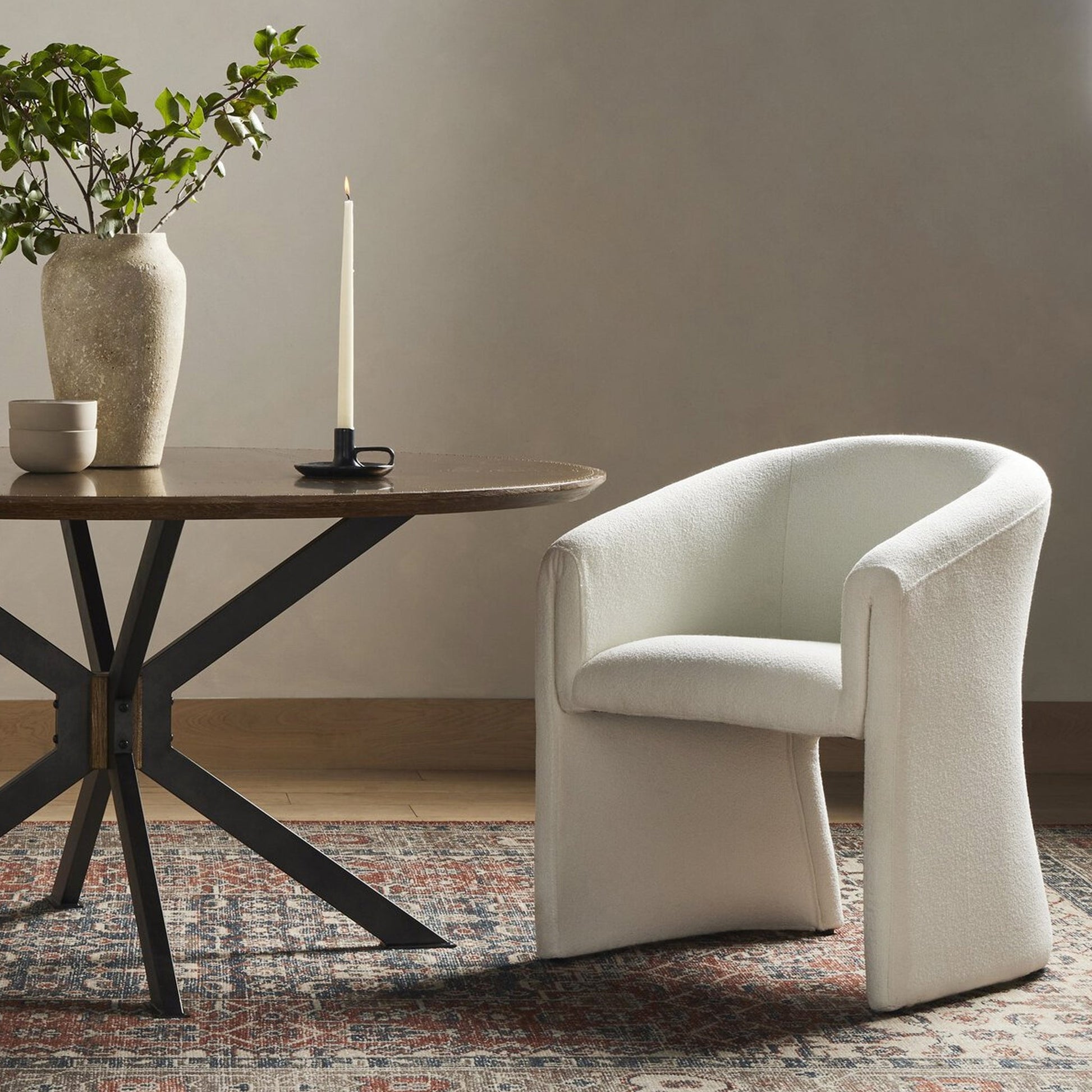 Ian Dining Chair in Cream Fabric | IONS DEIGN | Dubai | UAE