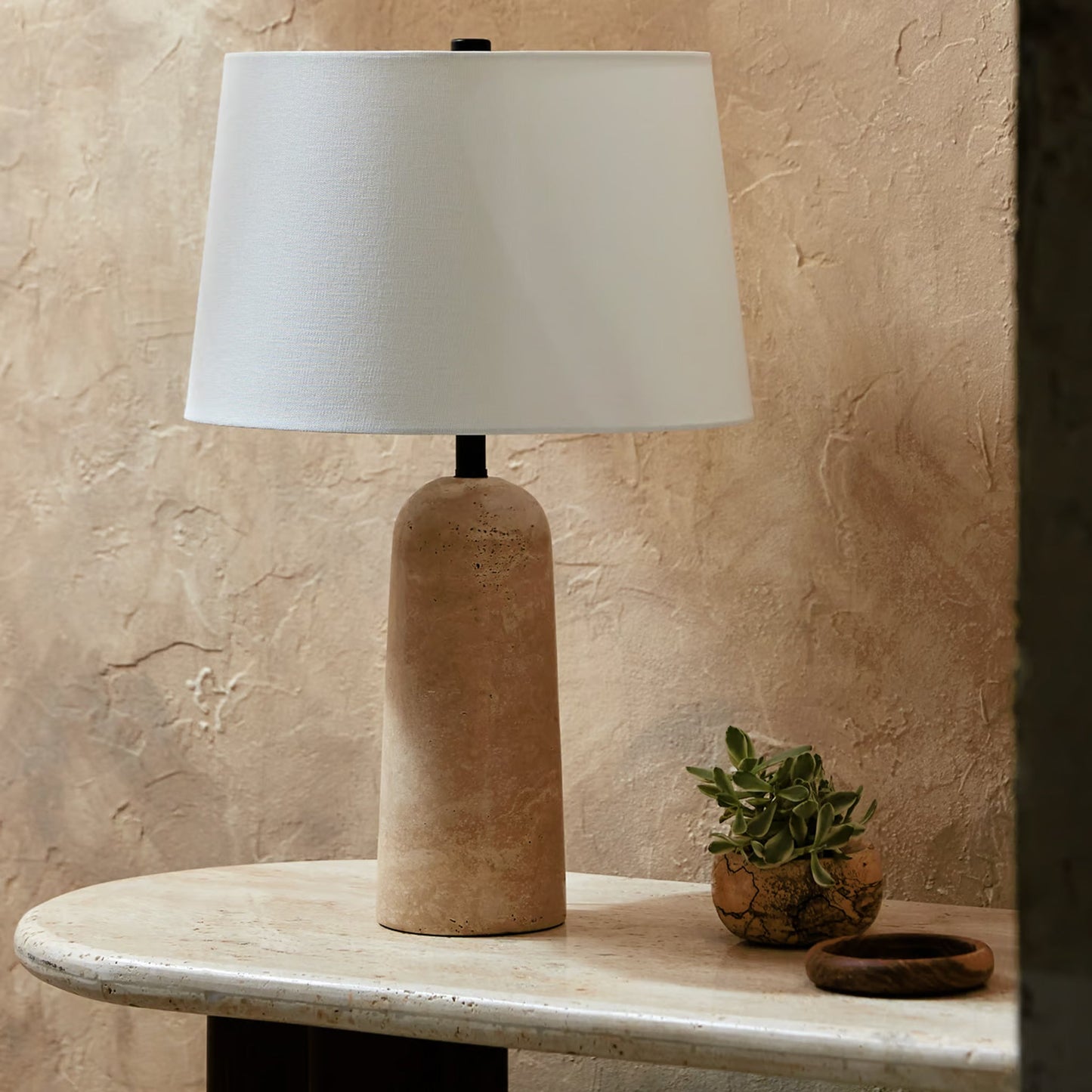 Laz Beige Travertine Table Lamp | IONS DEIGN | Dubai | UAE