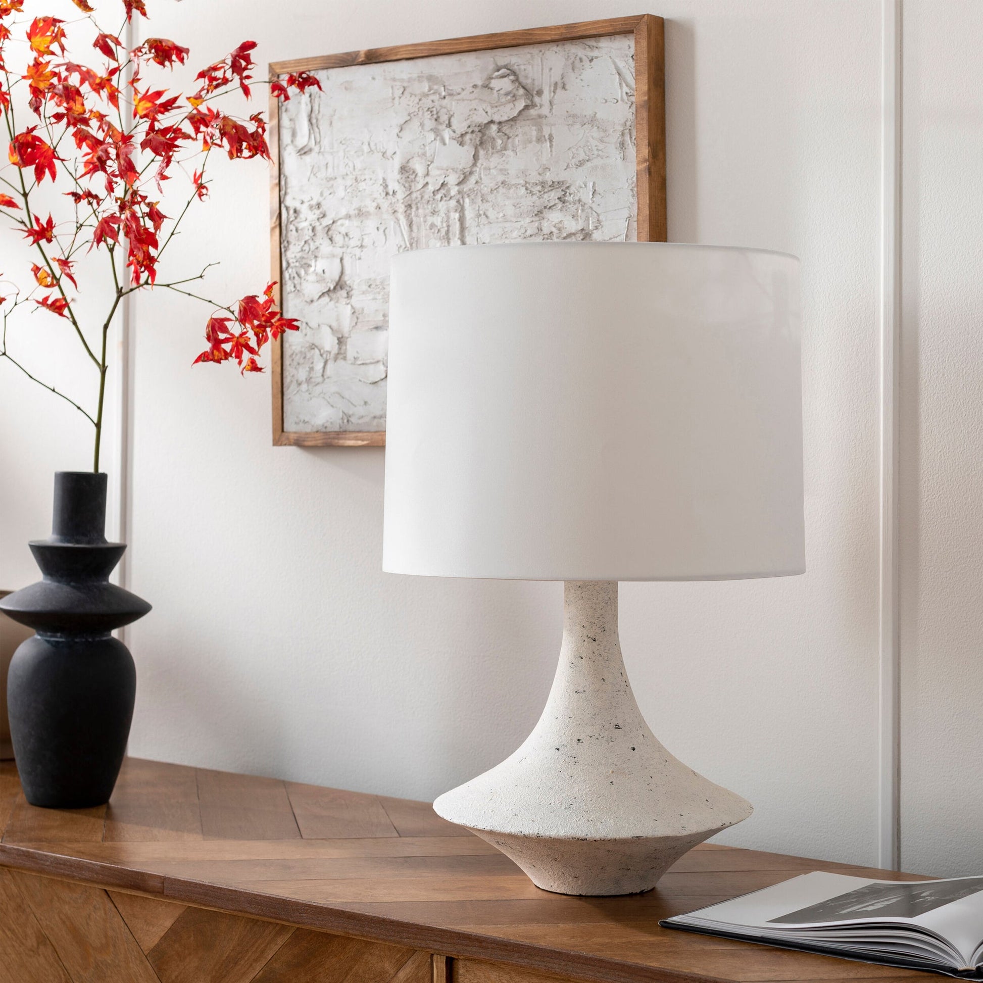 Mak Modern Table Lamp in Black Plaster | IONS DEIGN | Dubai | UAE