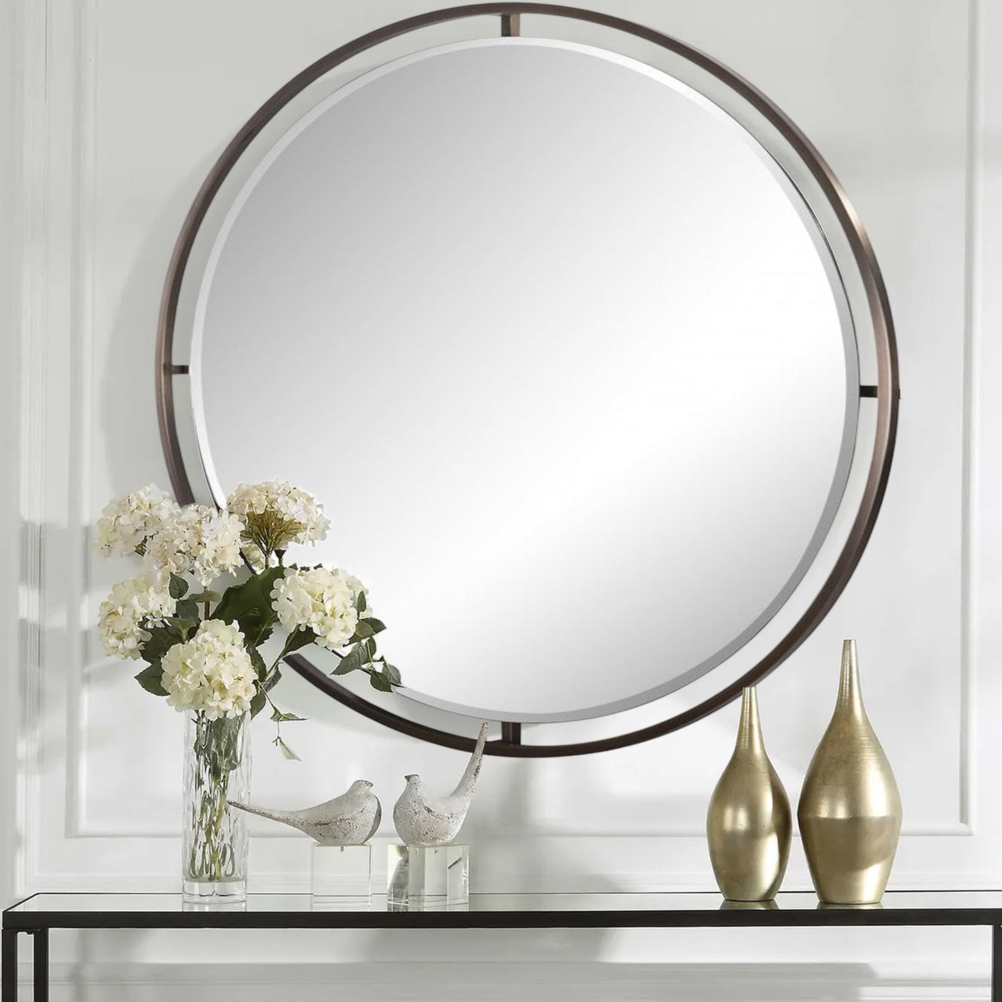 Nat Wall Mirror in Rounded Metal Frame | IONS DEIGN | Dubai | UAE