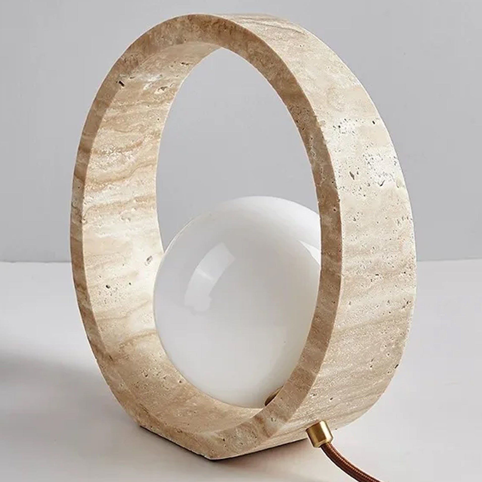 Nox Ring Shaped Travertine Table Light | IONS DEIGN | Dubai | UAE