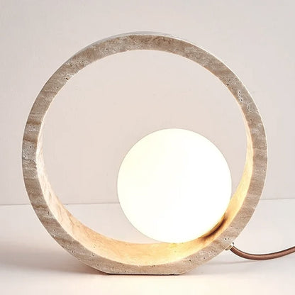 Nox Ring Shaped Travertine Table Light | IONS DEIGN | Dubai | UAE