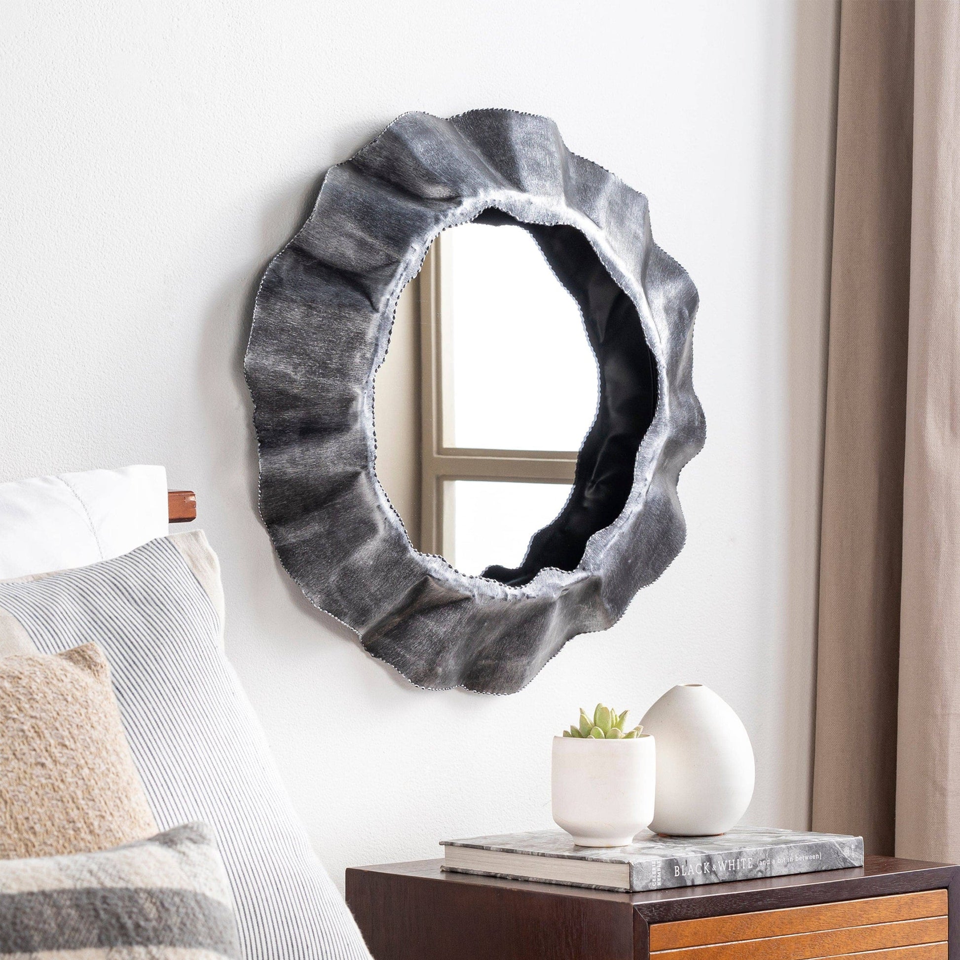 Pit Small Wall Mirror in Black Metal Frame | IONS DEIGN | Dubai | UAE