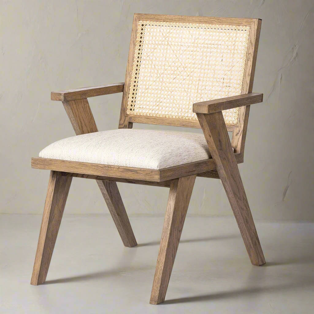  Ros Cane Back Dining Chair with Armrest | IONS DEIGN | Dubai | UAE