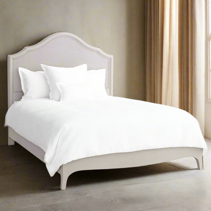 Sev Off White Bed with Rattan Headboard | IONS DEIGN | Dubai | UAE