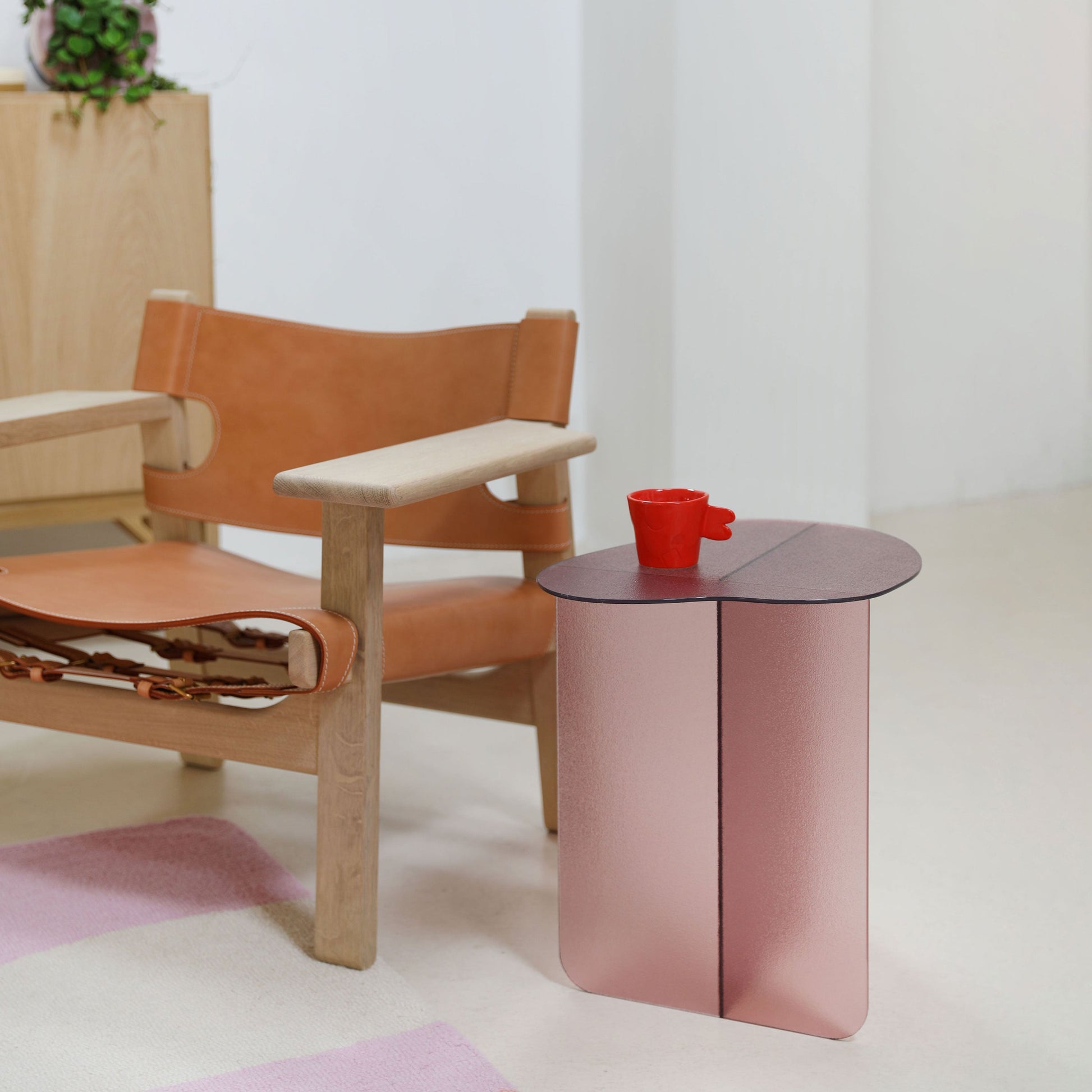 Pink color Glass Modern Table | IONS DEIGN | Dubai | UAE