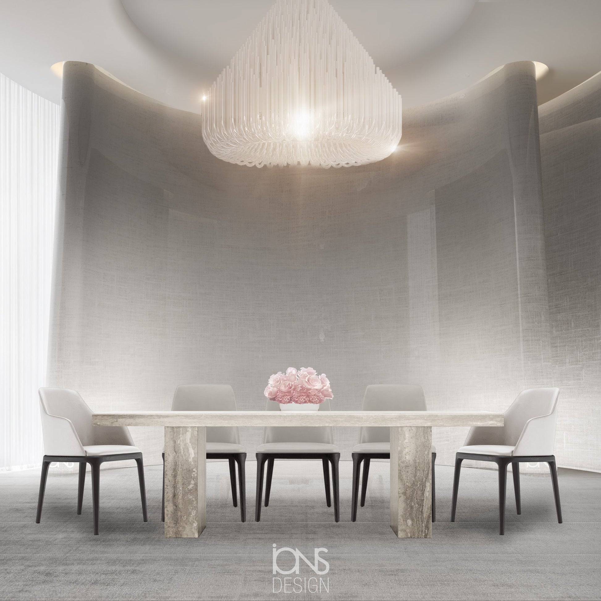 Tera Travertine Dining Table | IONS DEIGN | Dubai | UAE