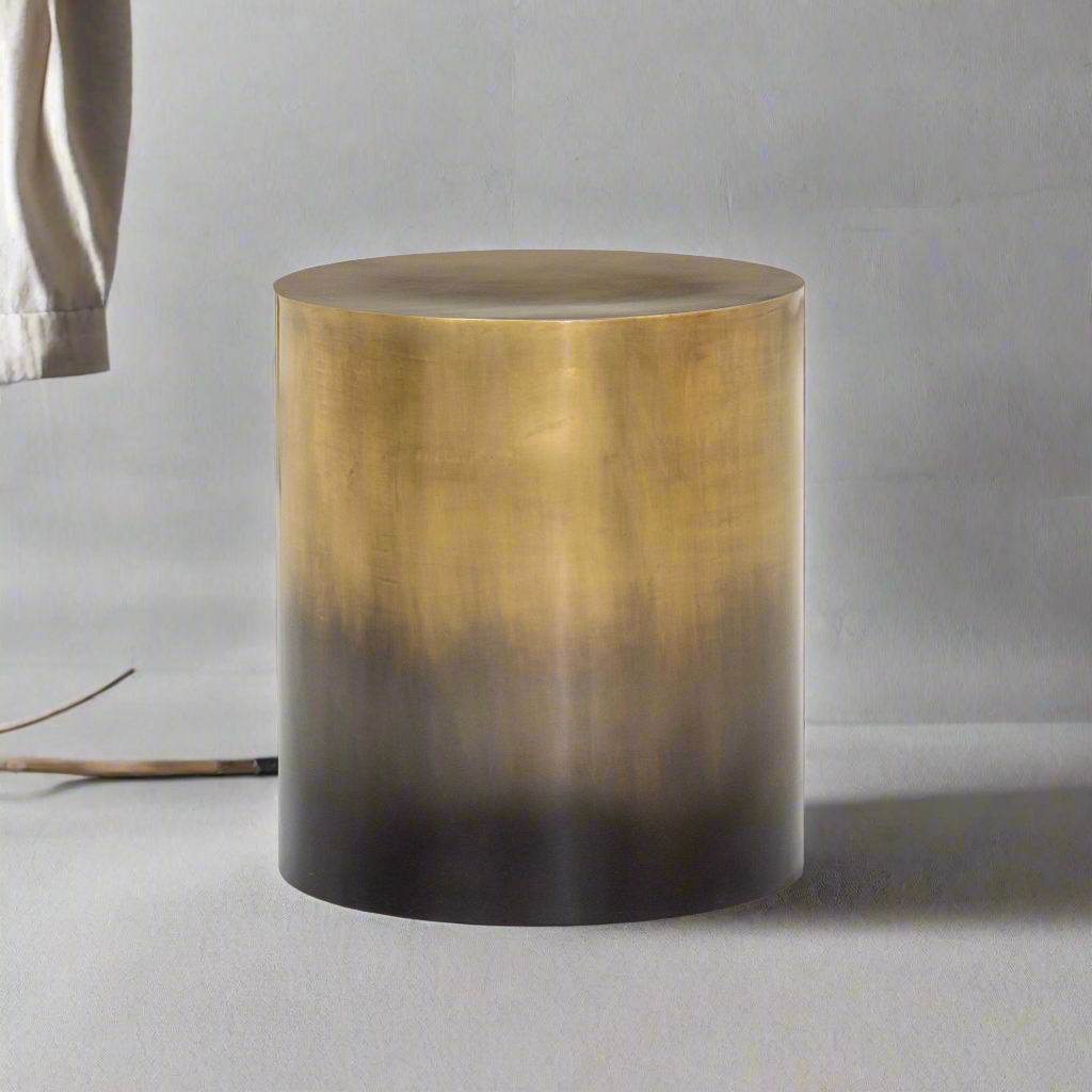 Una Antique brass cylindrical side table | IONS DEIGN | Dubai | UAE