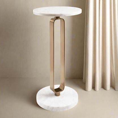 Wil Round Brass Marble End Table | IONS DEIGN | Dubai | UAE